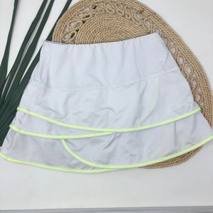 Lucky in Love Girls Tennis Skort White Green Sz M